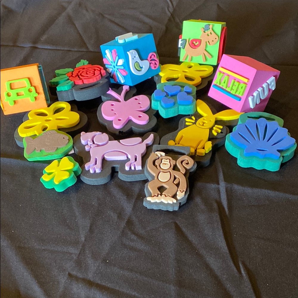 Colorful Animal and Shape Foam Stamps Set 29 pieces
